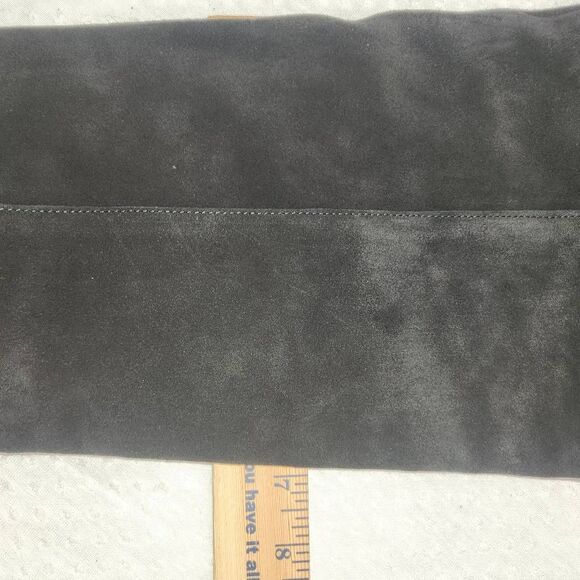 Zara Black Suede Over the Knee Boots Block Heel Women's Size 7.5 US / 38 EU - Picture 11 of 12